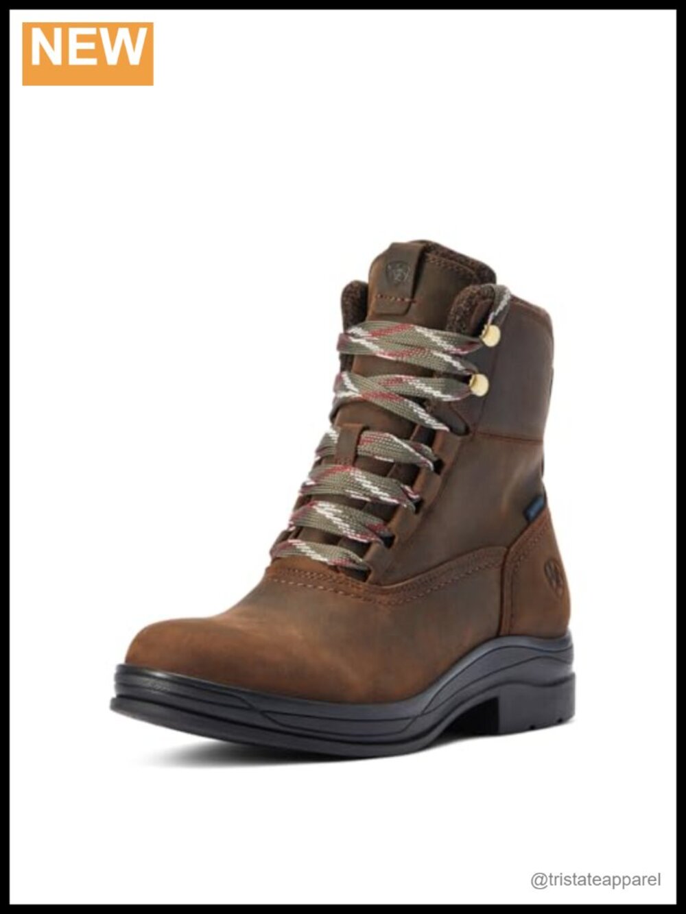 Waterproof Leather Mid-Calf Lace-Up Snow Boots with Cushioning